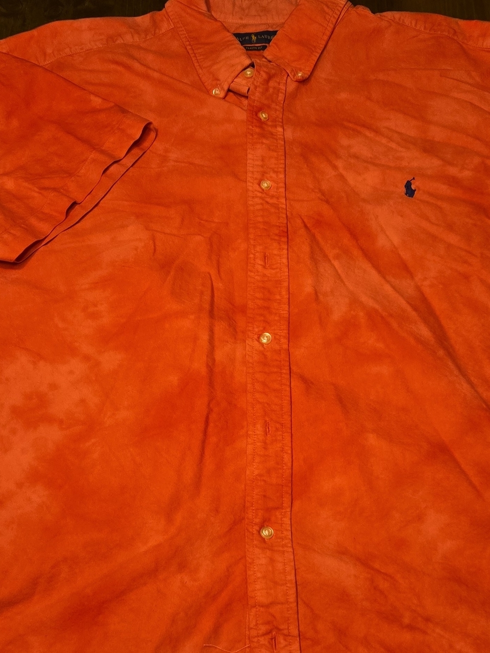 Ralph Lauren Men's Bright Pink Button-Down Shirt with Navy Pony